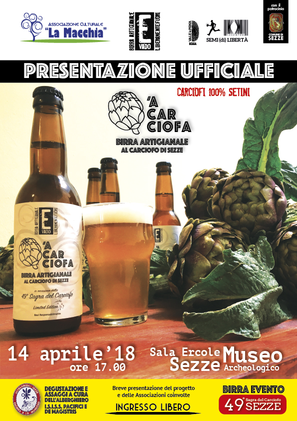 Evado, locandina, birra artigianale, sezze, lamacchia, la macchia, assolamacchia